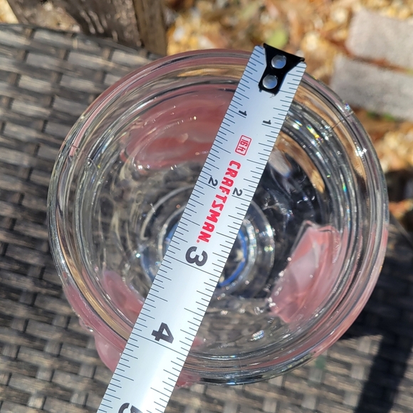 Vintage Teleflora Three Frosted Raised Pink Roses Low Crystal Glass Flower - Picture 8 of 10